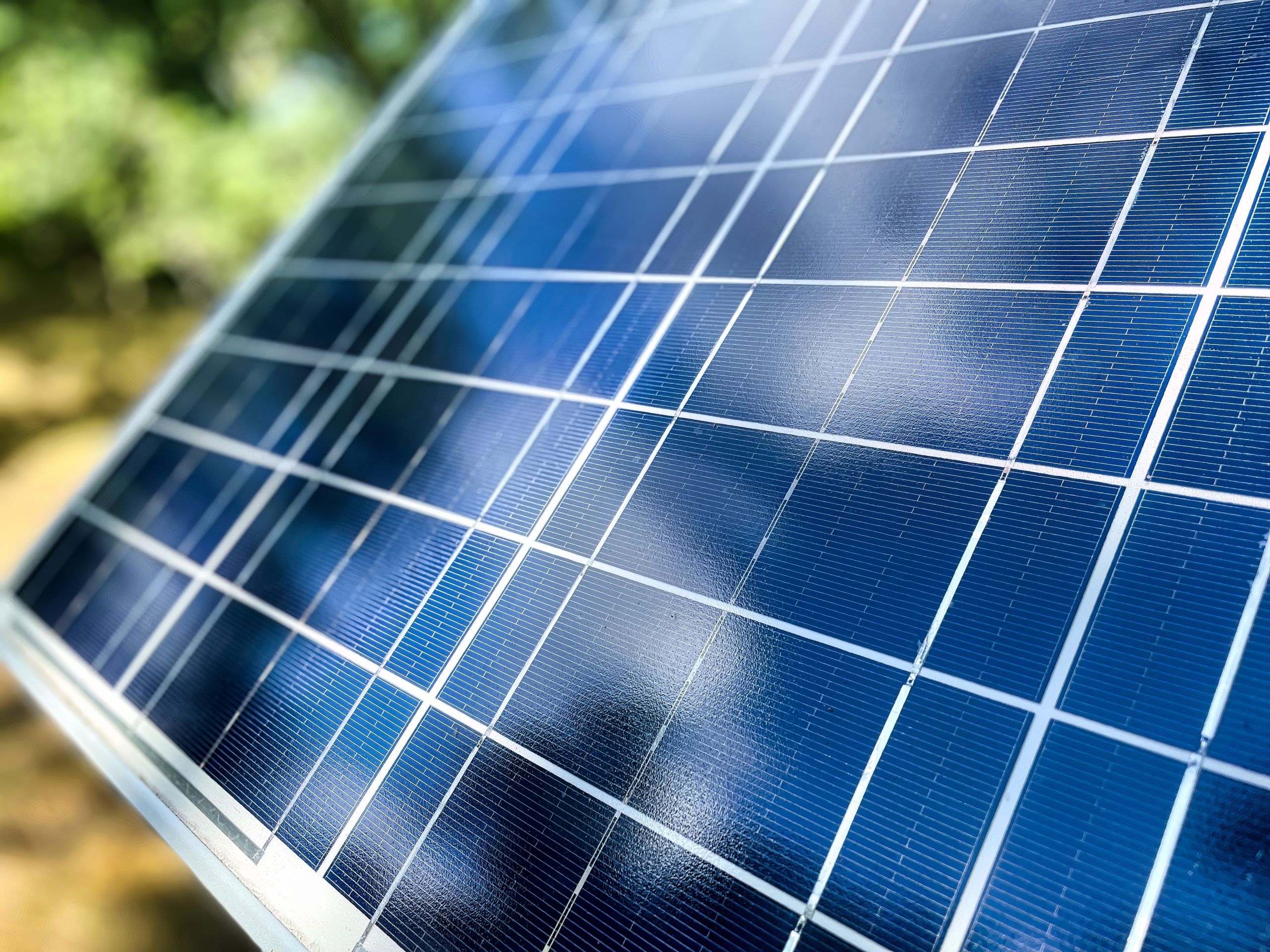 close of up a off-grid panel